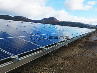 Kseng提供装配年代ystem for a 9MW solar plant in Japan
